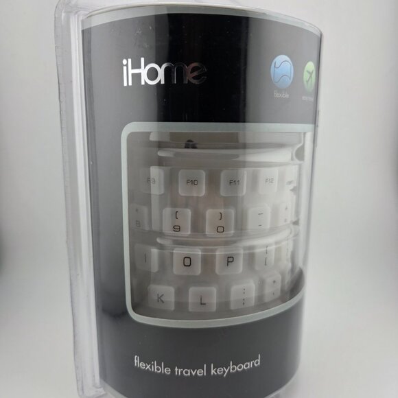 iHome White Spill-Proof Flexible Portable Travel USB Enabled Keyboard NEW - Picture 4 of 6